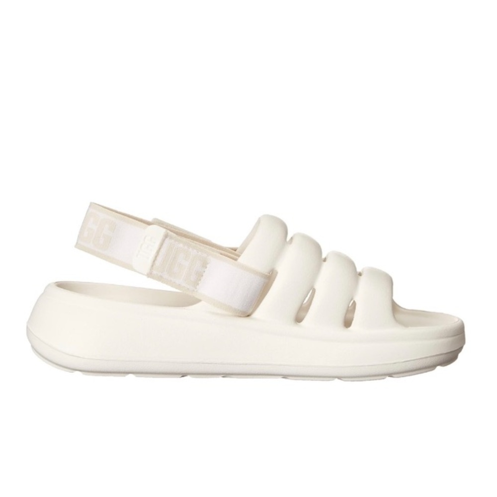 UGG White Sport Yeah Sandals M’s 6 Or W’s 7.5 (Beach Resort Spa Summer Unisex)